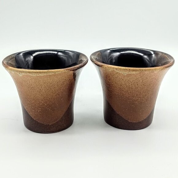 Pottery Craft USA Robert Maxwell Brown Tan Ceramic Cups (2) - Picture 4 of 9